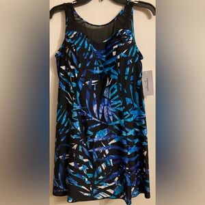 Swimsuits For All / One Piece With Skirt / Women’s Size 14 / Built-in-Bra / NWT